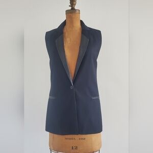 Sanctuary Women's Black Gilet Notched Collar Veste, Size S